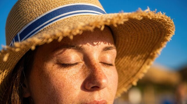 Applying sunblock to sensitive areas like the nose and cheeks to prevent sun damage.