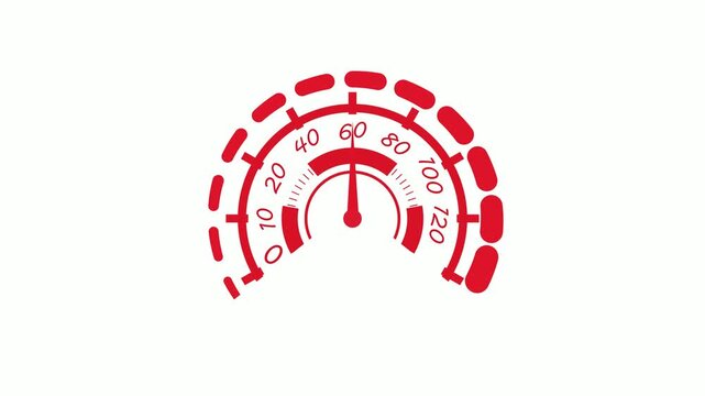 Minimal Automotive Speedometer Gauge Animation with Elegant Needle Movement and Contemporary Dashboard Interface