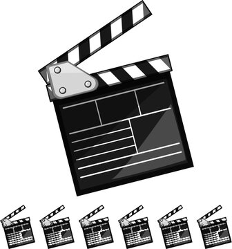 clapper clapperboard cartoon. cinema board, production clapboard, clap clapperboard clapper clapperboard sign colorful illustration