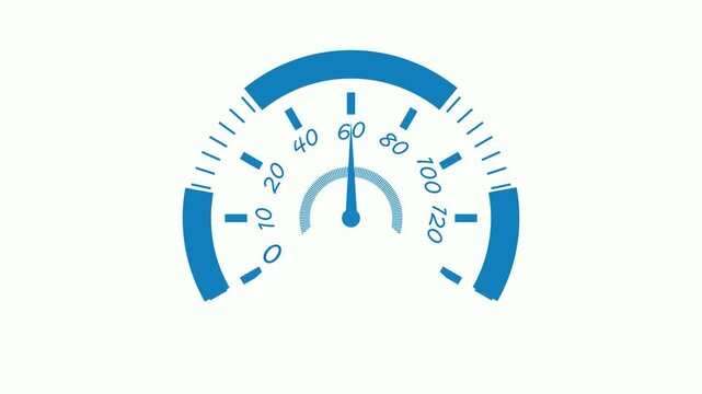 Minimal Speedometer Gauge Animation with Smooth Needle Rotation and Modern Automotive Dashboard User Interface Design