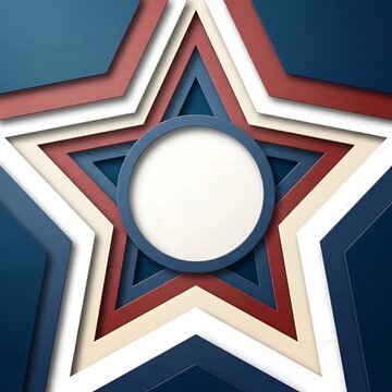 Patriotic star layered background with central circle frame