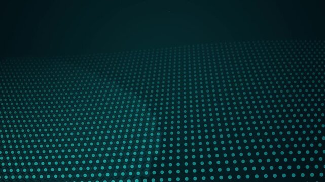 Futuristic blue digital particle wave background with glowing neon dots in a dark cyber network