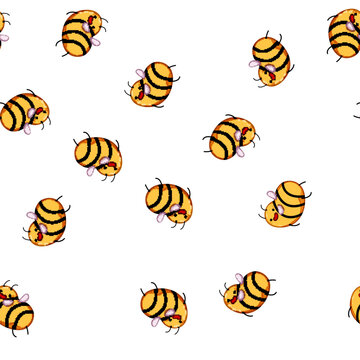 pattern bumble bee character cartoon. mascot logo, bug sweet, insect fly bumble bee character sign vector