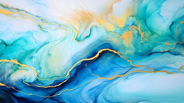 Modern colorful abstract marble gold leaf background