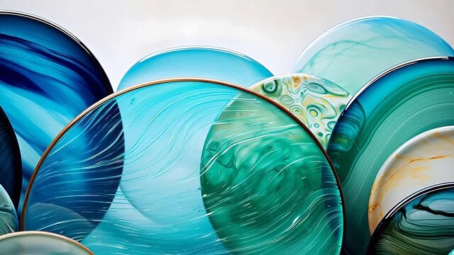 Modern emerald color wave background 