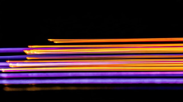 streaks. Vibrant luminous streaks on a dark background, creating dynamic light trails with an atmospheric glow. product launch decks.