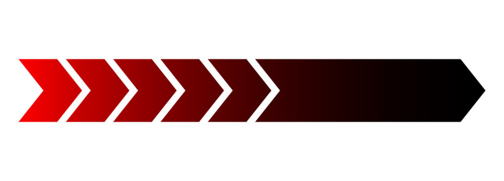 Arrow banner pointer with red and black gradient and chevrons