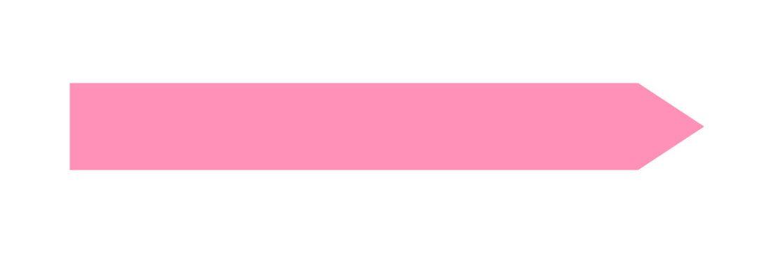 Solid pink rectangle banner pointer pointing right