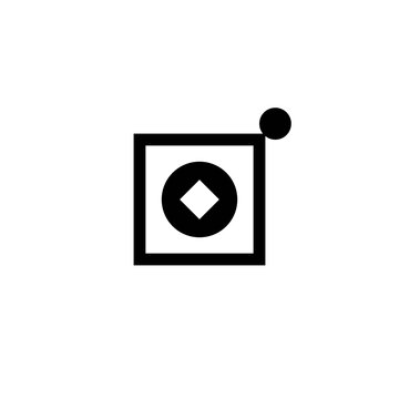 Collection of Six Abstract Geometric Symbols and Minimalist Black and White Icons
