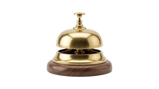 Hotel desk bell on transparent background