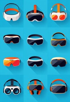 Multiple VR glasses graphic design materials and VR glasses pictures