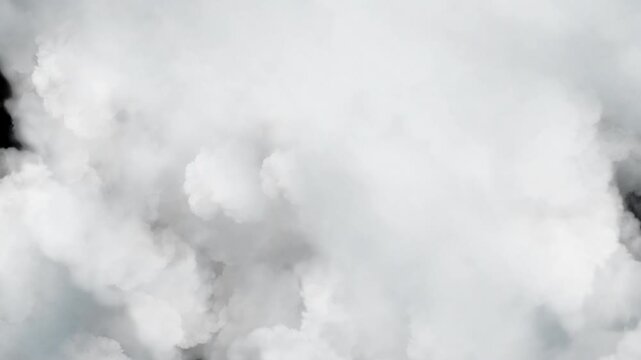 Aerial flight through white cloud layer with alpha channel loop video overlay