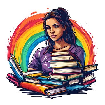 The Colorful Reader, A Pop Art Journey Through Books