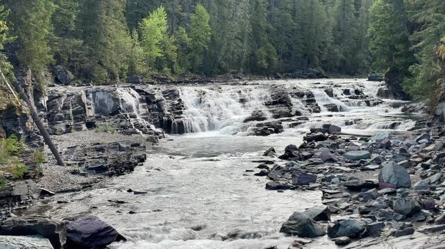 Sacred Dancing Cascade waterfall along McDonald Creek Montana