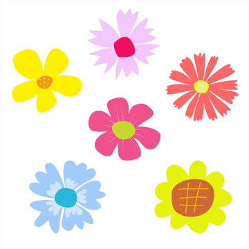flower set hand draw vector minimal style