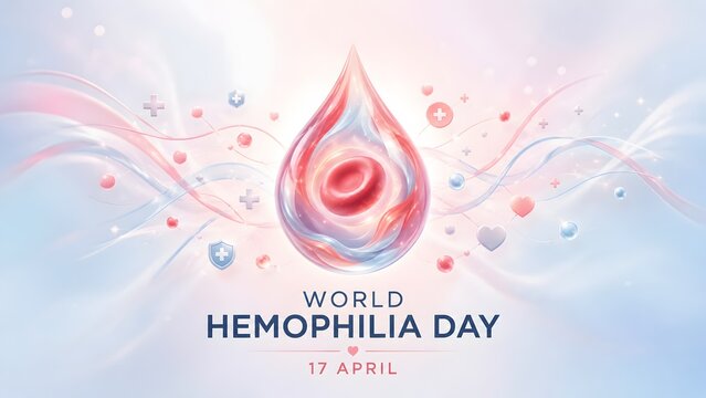World Hemophilia Day Medical Awareness Concept with Blood Drop