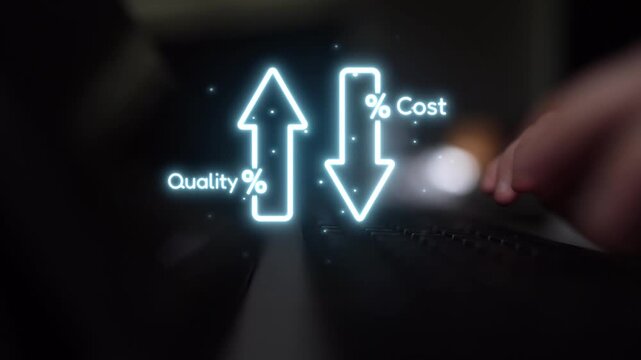 Business concept showing cost reduction and quality increase using Lean, Six Sigma, and Total Quality Management (TQM) to enhance efficiency, value, and customer satisfaction. Muxer