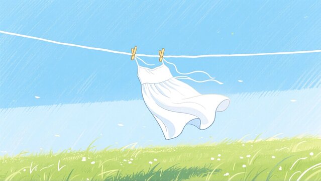 baby clothes hanging on clothesline