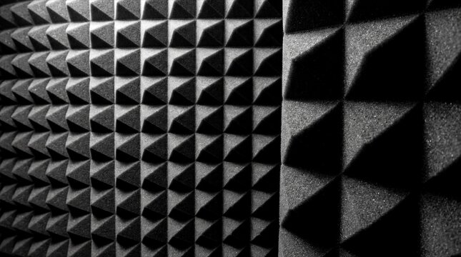 Dark Grey Acoustic Foam Soundproof Panel Texture Background