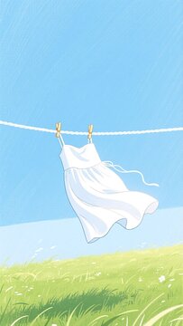 baby clothes hanging on clothesline