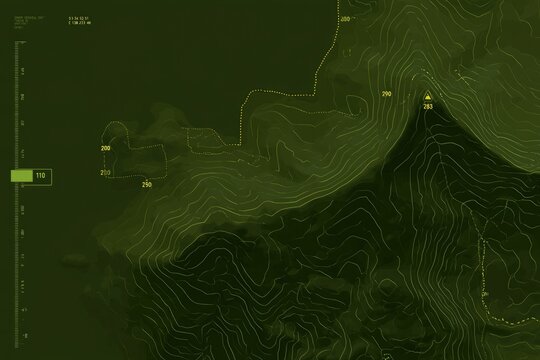 Topographic map with contour lines representing elevation changes and a marked peak at 326 meters.