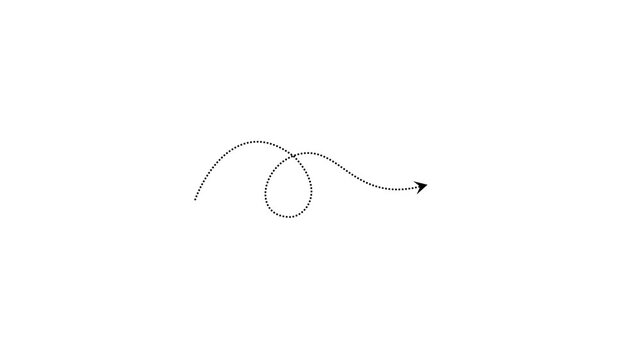 Animated dotted line path with arrowhead loop motion overlay motion animation