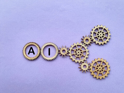 Artificial Intelligence AI Automation Business Technology Concept with interconnected gears symbolizing automation, technology and intelligent business systems.
