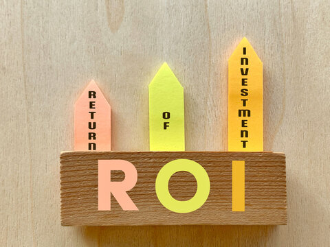 ROI Return on Investment Business Growth Concept illustrating financial performance, business growth and investment returns.