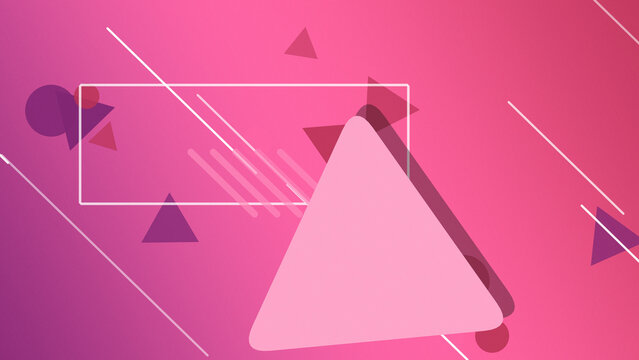 Vibrant pink and magenta composition featuring layered triangles, lines, and rounded forms, designed as a playful modern backdrop for presentations, websites, and creative branding.