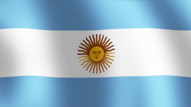 Animated waving flag of argentina