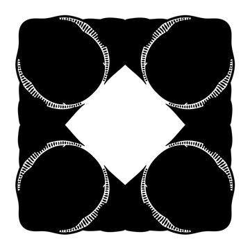 Black bra set vector frame pattern with retro white circle element pattern design border template