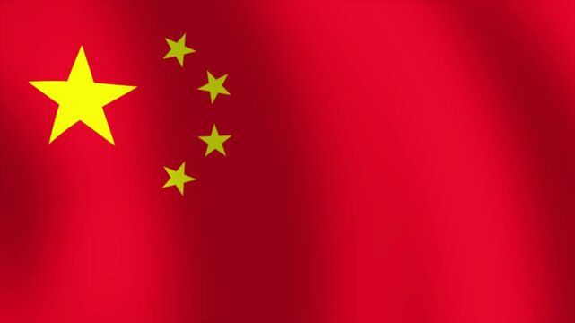 Animated of refublic of china Flag Waving in the Wind Full Frame