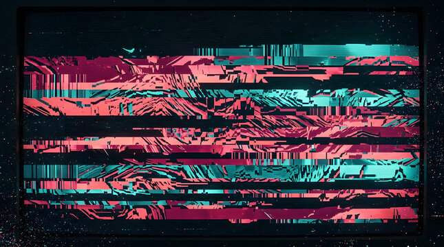 digital glitch art background|aesthetic synthwave screen distortion|teal and pink vhs noise texture|abstract data corruption wallpaper