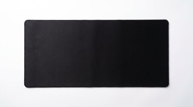 Blank black rectangular mouse pad mockup isolated on pure white	