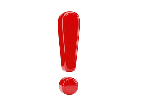 A red exclamation mark on a white background