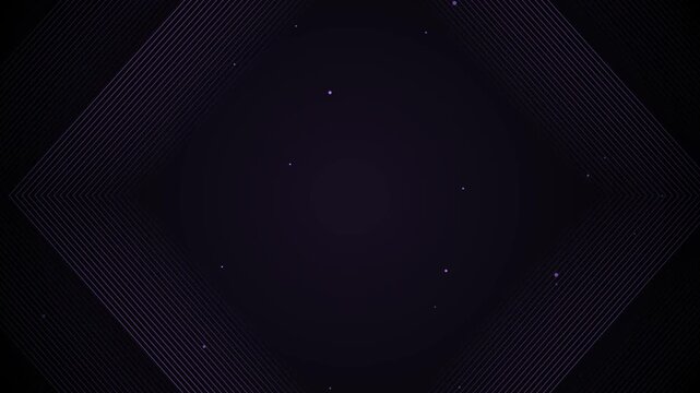 Dark geometric background with concentric diamond lines and subtle scattered light specks, moody minimalist texture background animation