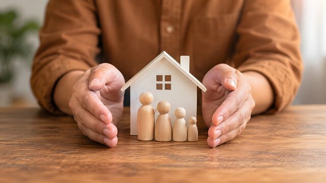 Protecting the family home a visual representation of security stability and the american dream of homeownership and future generations