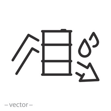 oil shortage icon, fuel crisis concept, vector illustration