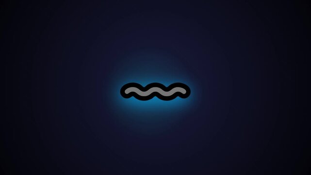 Abstract glowing squiggly line on dark blue background