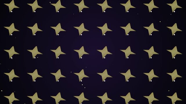 Seamless pattern of gold stars on a dark background