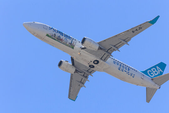 Greater Bay Airlines Boeing 737-800 banking on final approach on June 28 2026 at Fukuoka Airport Japan