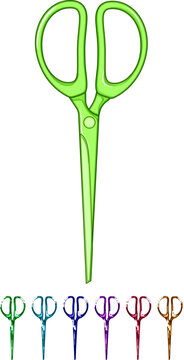 shear gold scissor cartoon. snip handle, edge durable, stylish luxury shear gold scissor sign colorful illustration