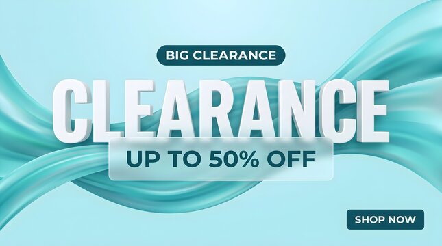 Refreshing Teal Water Waves Big Clearance Up To 50% Off Web Banner