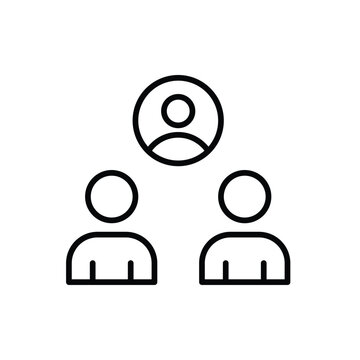 2 people in conversation. User network, peer support. Pixel perfect, editable stroke vector icon