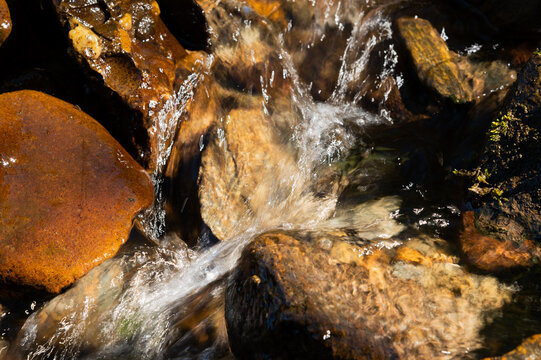 Water Flowing Over Rocks in a Stream