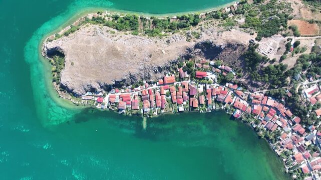 Albania in village top view, Ohrid lake shores