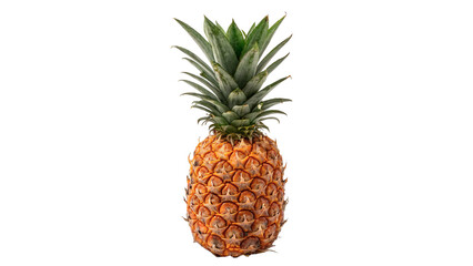 Fototapeta premium Whole fresh sweet organic tropical pineapple fruit isolated on transparent background.