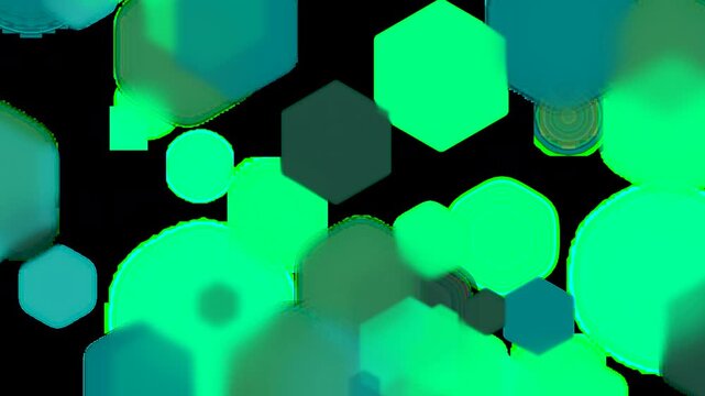 Transparent Hexagon Bokeh Overlay Loop