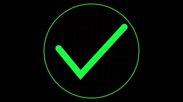 Abstract check mark icon in circle Checkmark icon Animation Tick Symbol For Success Approval Correct Sign  approved tick mark, verified symbol, yes icon, check mark flat style