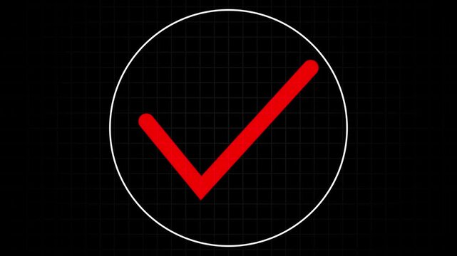 Abstract  check mark icon in circle Checkmark icon Animation Tick Symbol For Success Approval Correct Sign  approved tick mark, verified symbol, yes icon, check mark flat style